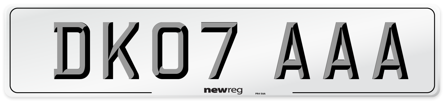 DK07 AAA Number Plate from New Reg
